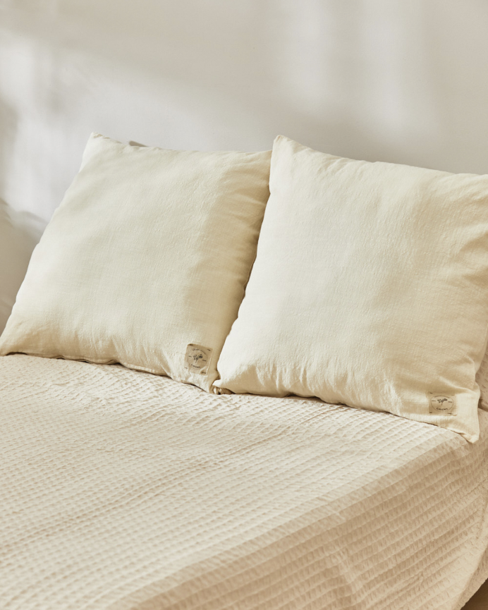 Fodera per cuscino in cotone vintage colore naturale in varie misure