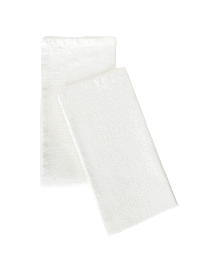 Set 2 tovaglioli in cotone bianco 45x45cm