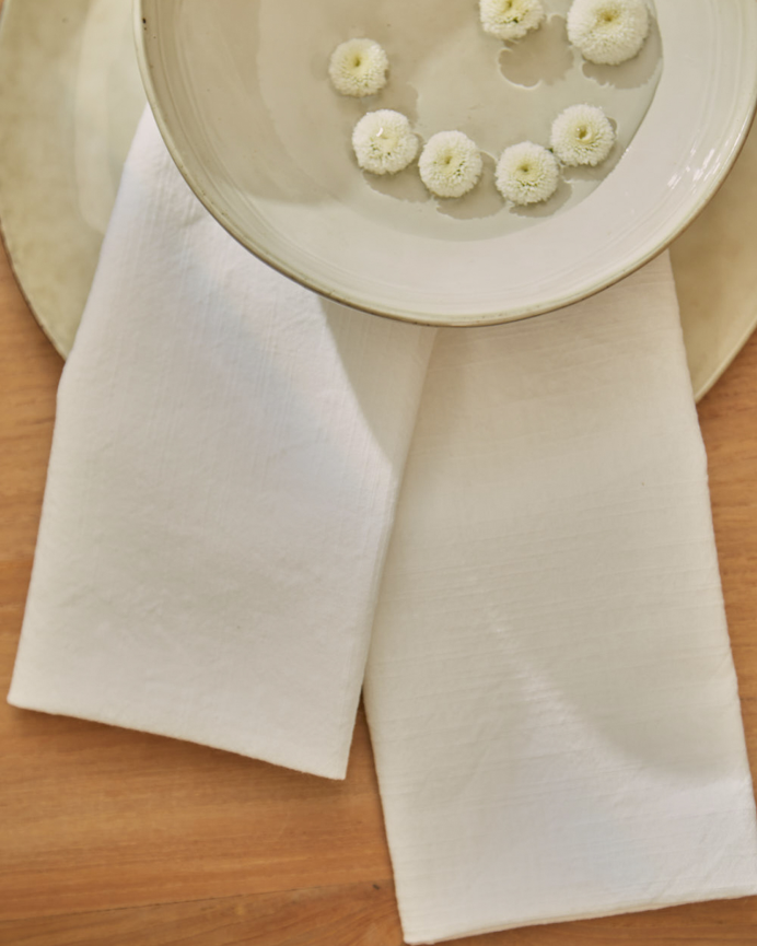 Set 2 tovaglioli in cotone bianco 45x45cm