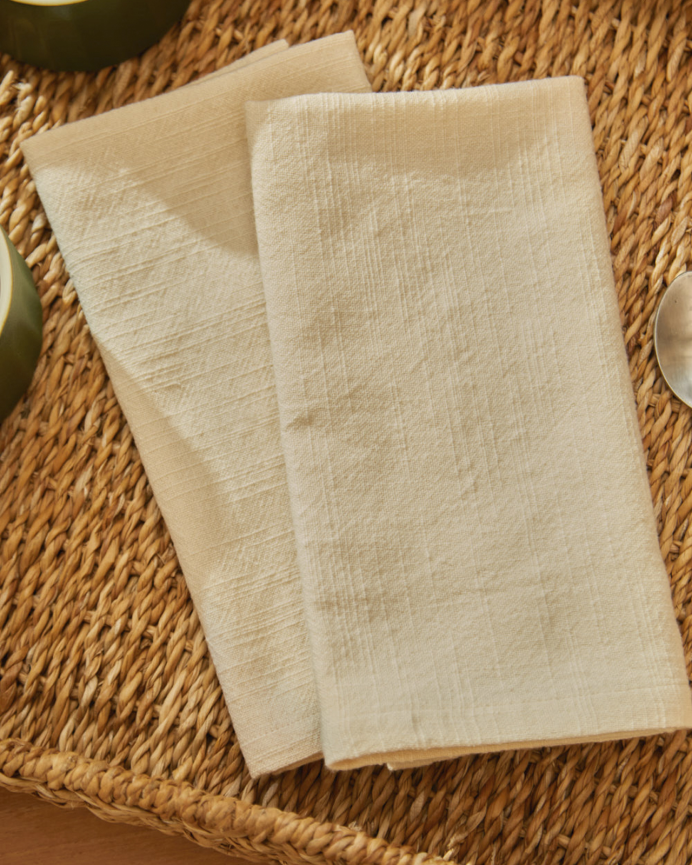 Set 2 tovaglioli in cotone naturale 45x45cm