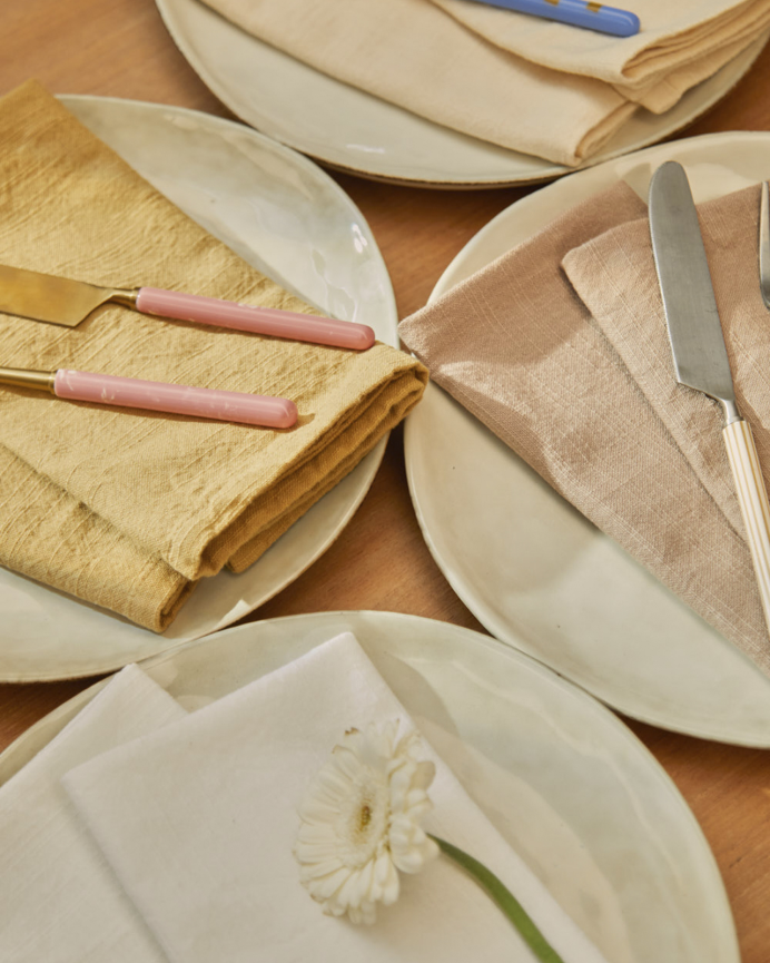 Set 2 tovaglioli in cotone naturale 45x45cm