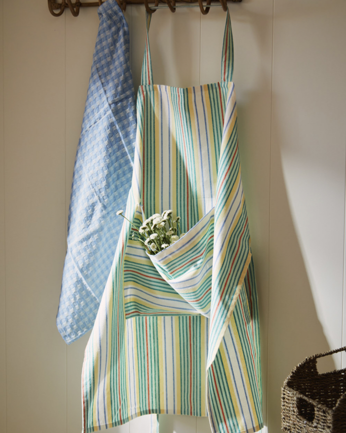 Grembiule in cotone turchese 85x70cm