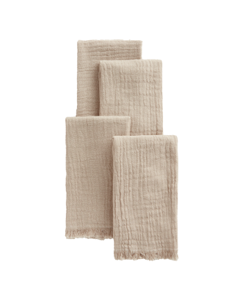 Set 4 tovaglioli in cotone beige 45x45cm