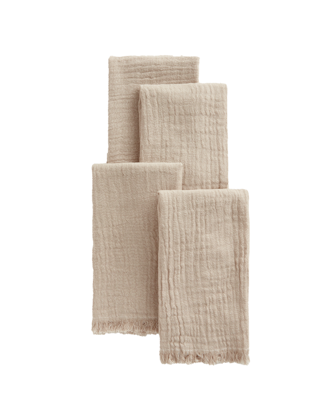 Set 4 tovaglioli in cotone beige 45x45cm