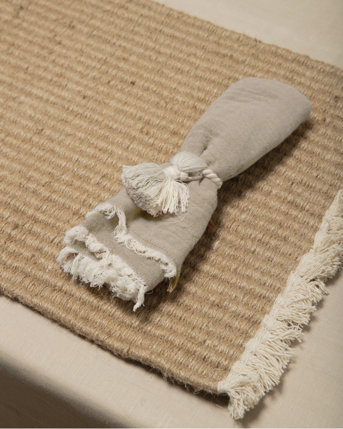 Set 4 tovaglioli in cotone beige 45x45cm