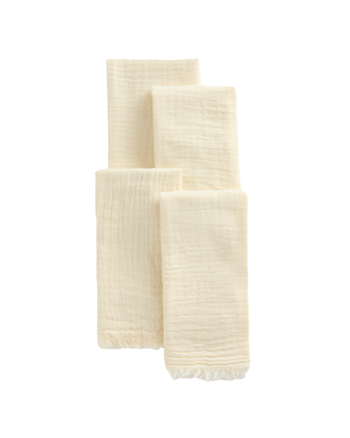 Set 4 tovaglioli in cotone naturale 45x45cm