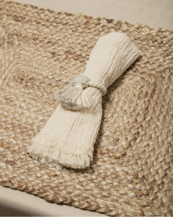 Set 4 tovaglioli in cotone naturale 45x45cm