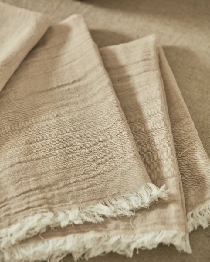Set 4 tovaglioli in cotone naturale 45x45cm