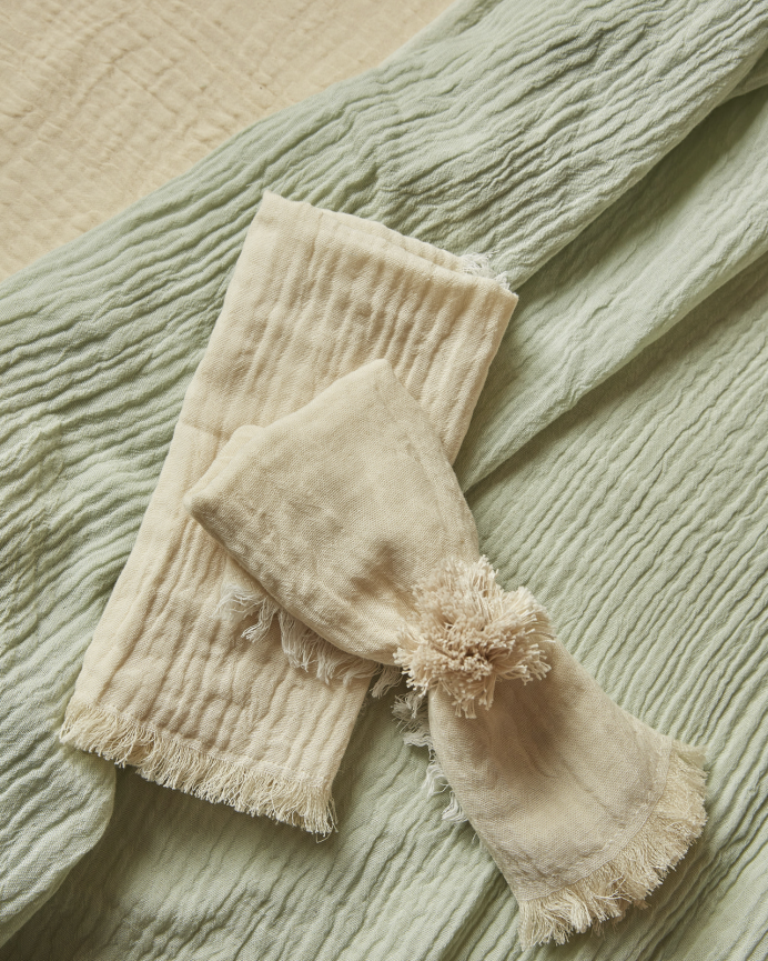Set 4 tovaglioli in cotone naturale 45x45cm