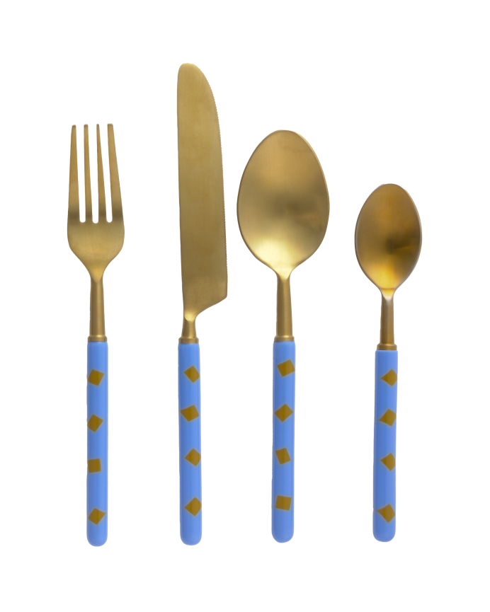 Set di posate blu 22-20-20-18cm