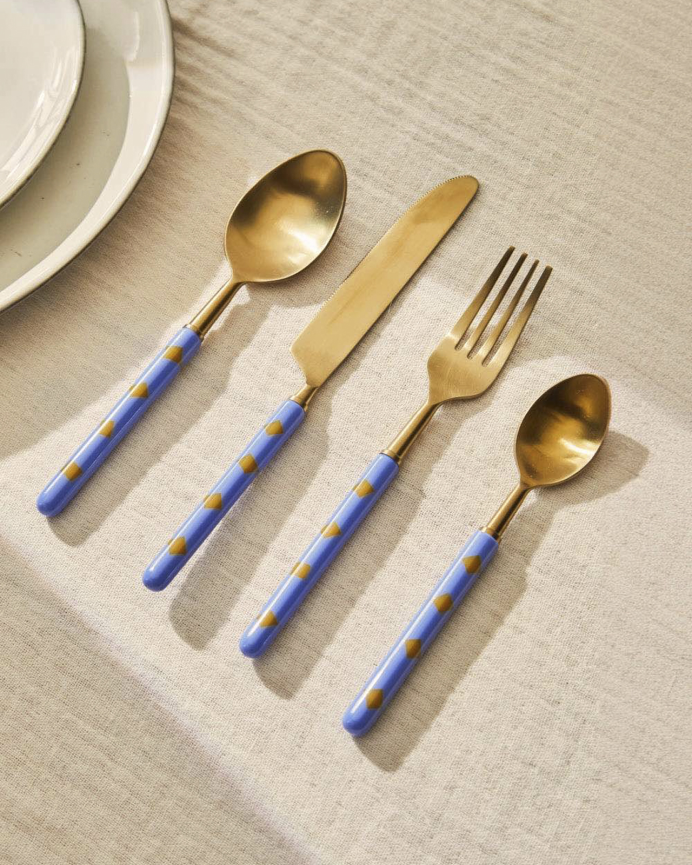 Set di posate blu 22-20-20-18cm