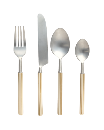 Set di posate naturale 22-20-20-18cm