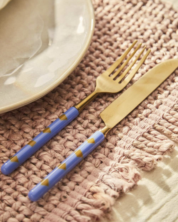 Set di posate blu 22-20-20-18cm