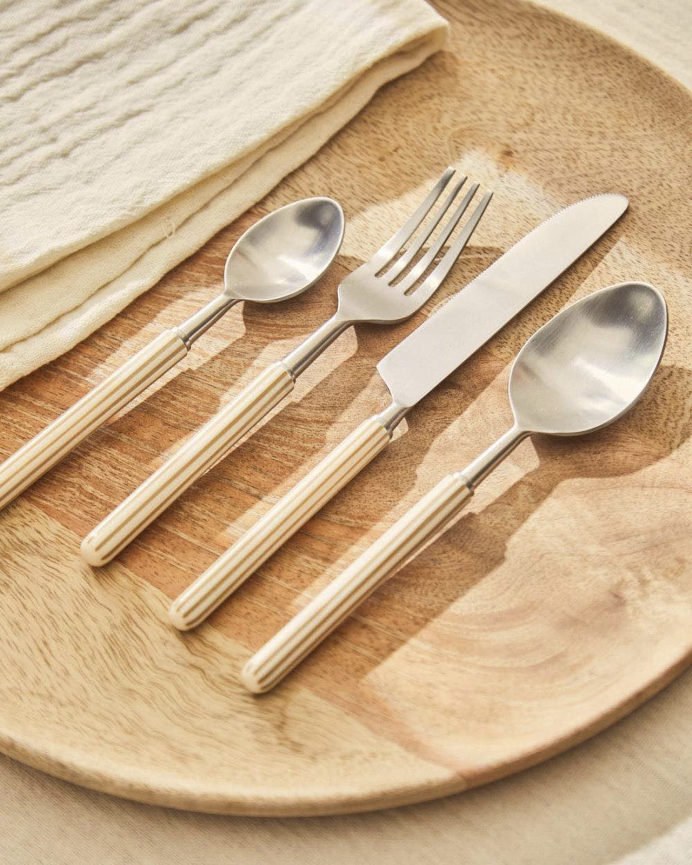 Set di posate naturale 22-20-20-18cm