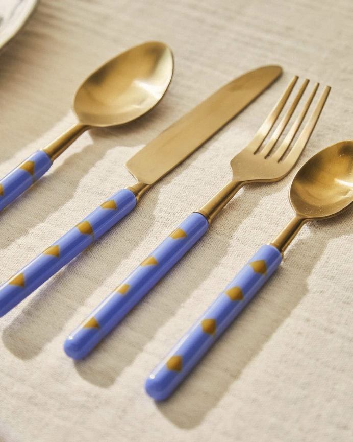 Set di posate blu 22-20-20-18cm