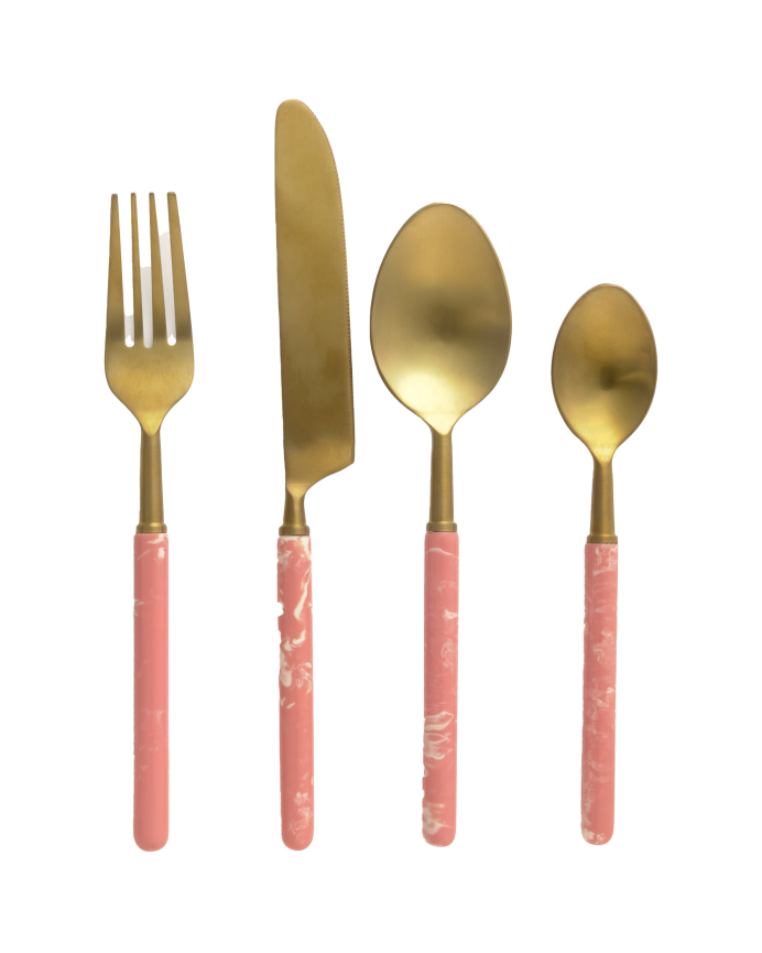 Set di posate rosa 22-20-20-18cm