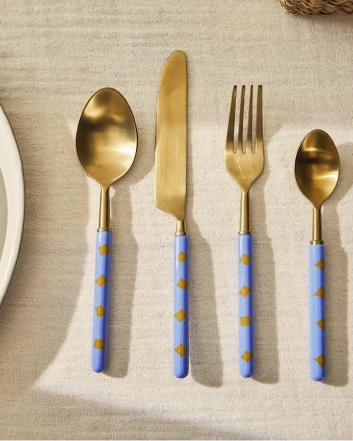 Set di posate blu 22-20-20-18cm