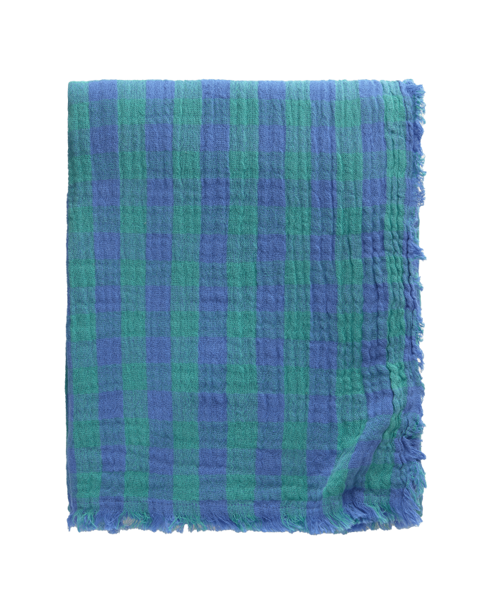 Tovaglia in mussola di cotone toni blu in varie misure