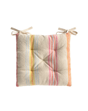 Cuscino quadrato per sedia in cotone multicolore 40x40x4cm