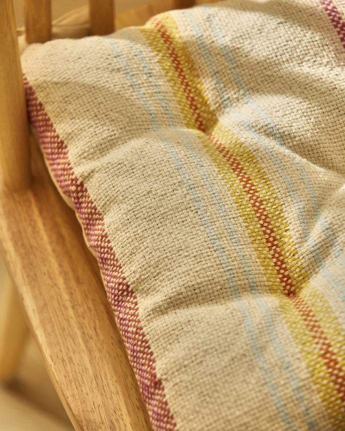 Cuscino quadrato per sedia in cotone multicolore 40x40x4cm