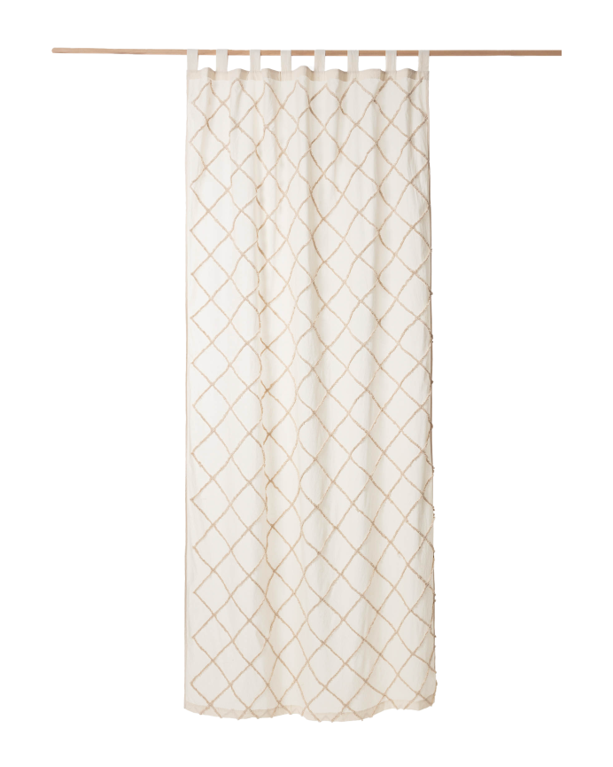 Tenda semi-traslucida in cotone colore naturale 140x280cm
