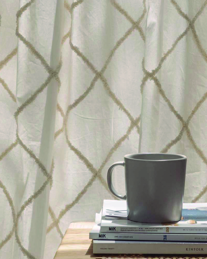 Tenda semi-traslucida in cotone colore naturale 140x280cm