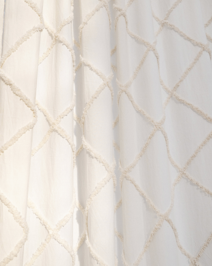Tenda semi-traslucida in cotone colore naturale 140x280cm