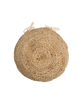 Cuscino rotondo per sedia in juta 40x4cm