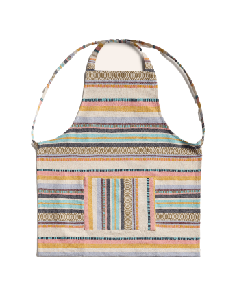 Grembiule in cotone jacquard multicolore 70x64cm