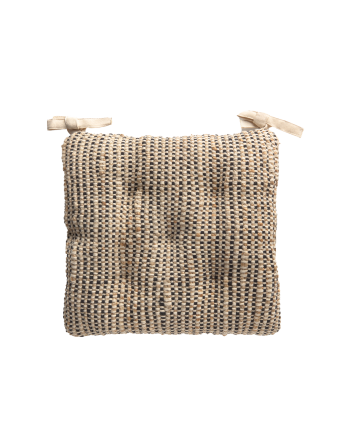 Cuscino quadrato per sedia in juta e cotone colore nero 40x40x4cm