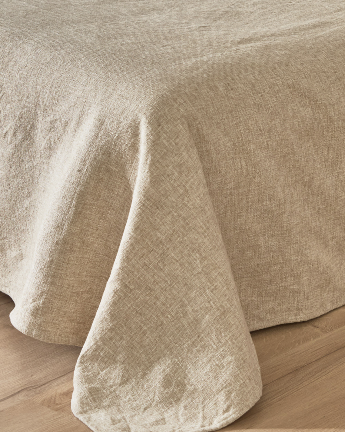 Copriletto in cotone e lino colore beige in diverse misure