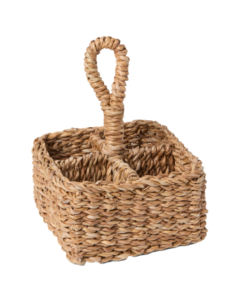 Cestino portacondimenti in giunco di mare 16x16x9cm