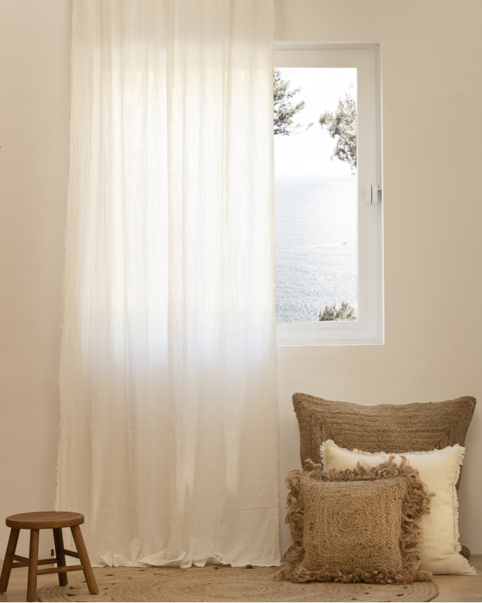 Tenda in cotone traslucido colore bianco 140x280cm