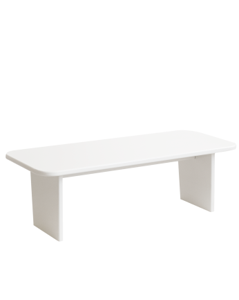 Tavoli in legno massiccio laccato lucido in tonalità bianco sporco in varie dimensioni