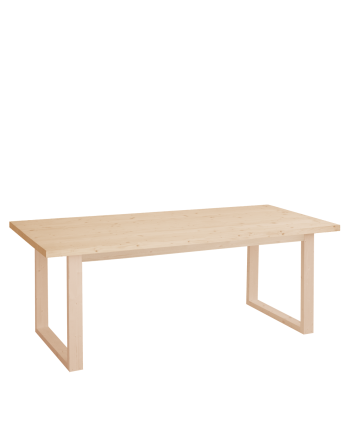 Tavoli da pranzo in legno massiccio in tonalità naturale di varie dimensioni