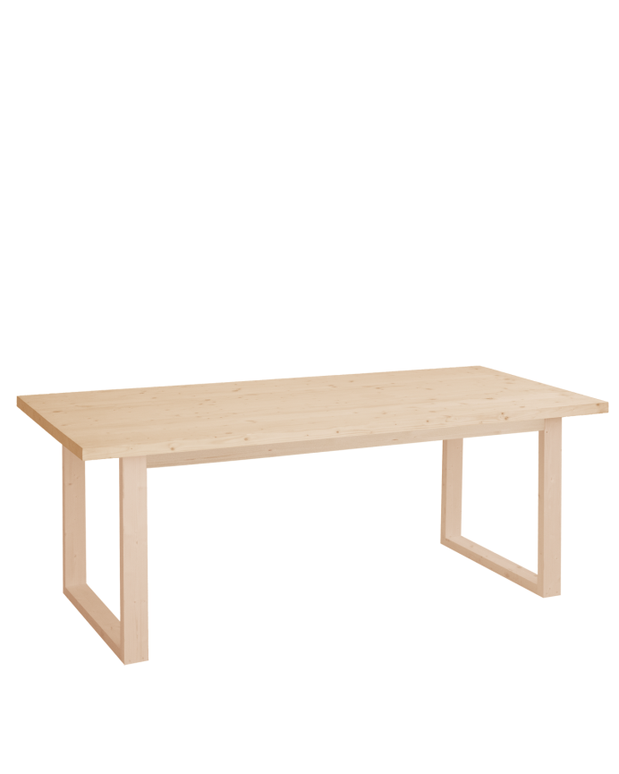 Tavoli da pranzo in legno massiccio in tonalità naturale di varie dimensioni