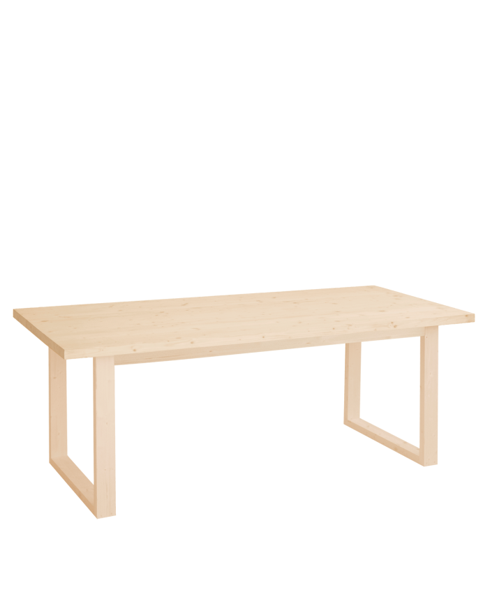 Tavoli da pranzo in legno massiccio in tonalità naturale di varie dimensioni