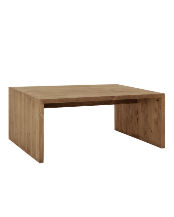 Tavolino in legno massello in tonalità di rovere scuro di 110x45x74cm