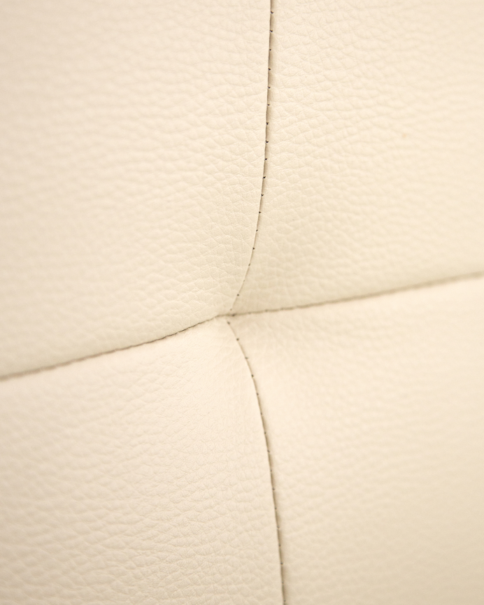 Testiera imbottita in ecopelle con pieghe in colore beige in diverse misure