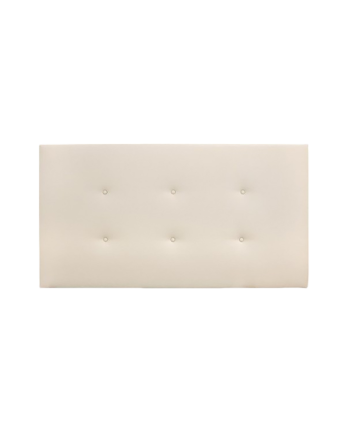 Testiera imbottita in ecopelle con bottoni di colore beige in diverse misure