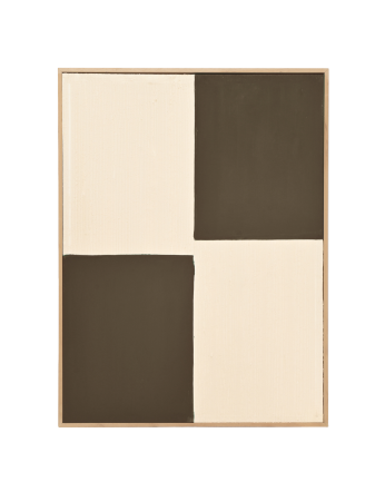 Quadro marrone e bianco decorativo su cotone con telaio in legno dipinto a mano con pittura ad olio in diverse misure