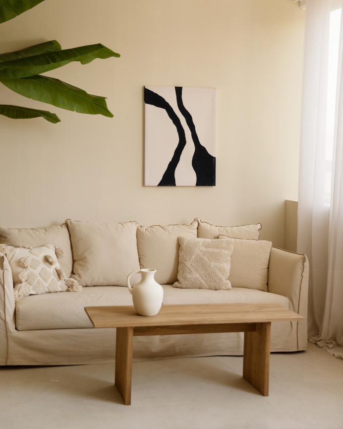 Quadro bianco e nero decorativo su tela di cotone con telaio in legno dipinto a mano con pittura ad olio in diverse misure