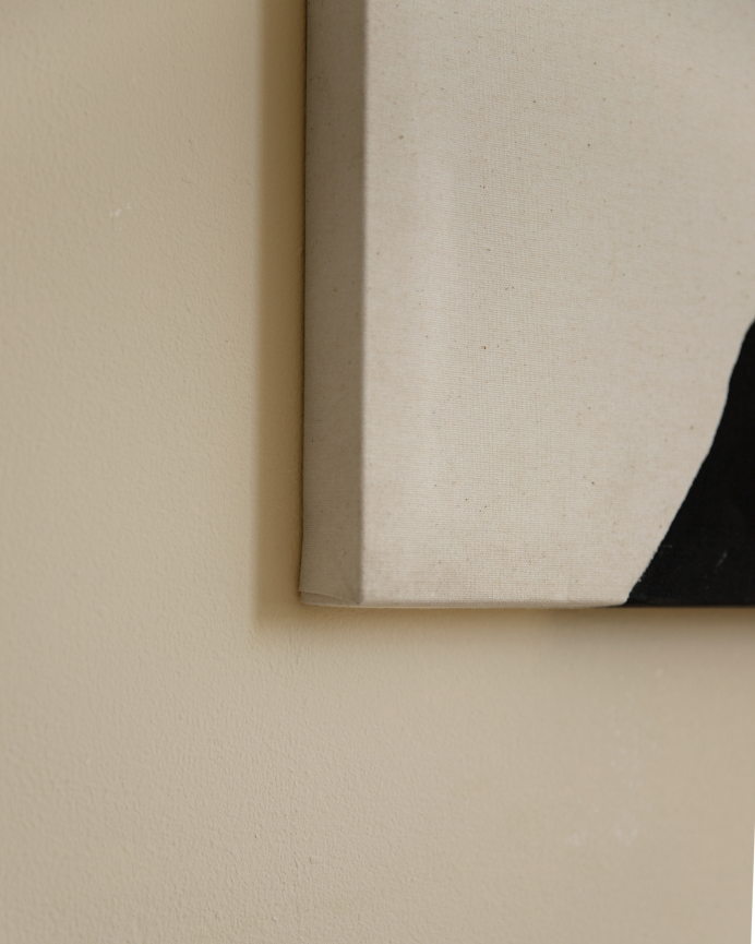 Quadro bianco e nero decorativo su tela di cotone con telaio in legno dipinto a mano con pittura ad olio in diverse misure