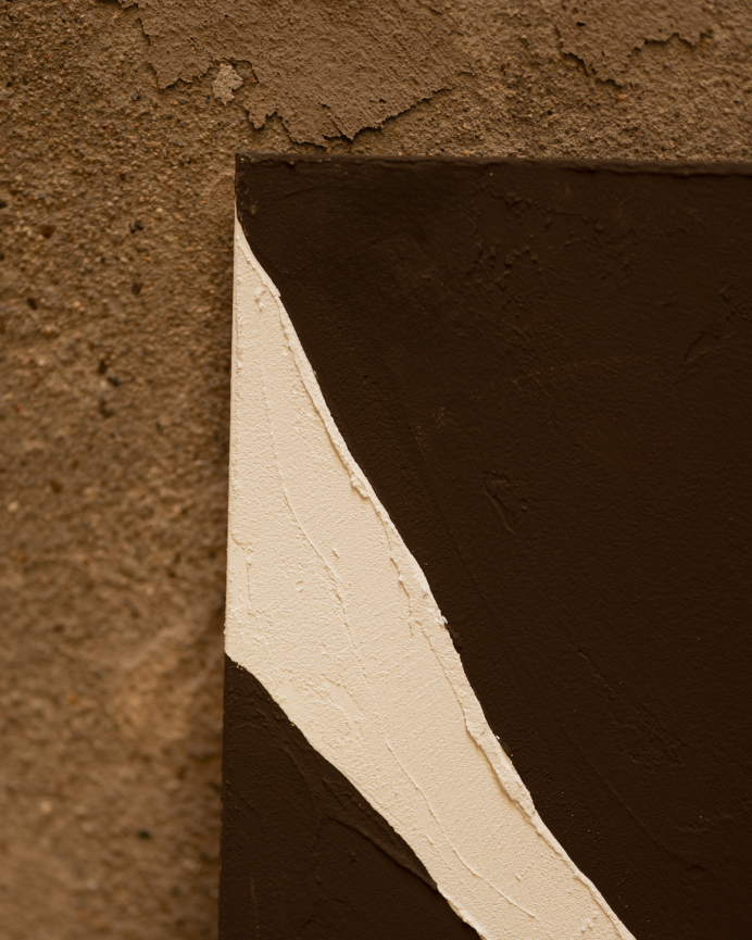 Quadro marrone decorativo su tela di cotone con cornice in legno dipinta a mano con pittura a olio in varie dimensioni