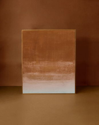 Quadro terracotta decorativo su tela di cotone con cornice in legno dipinta a mano con pittura a olio in varie dimensioni