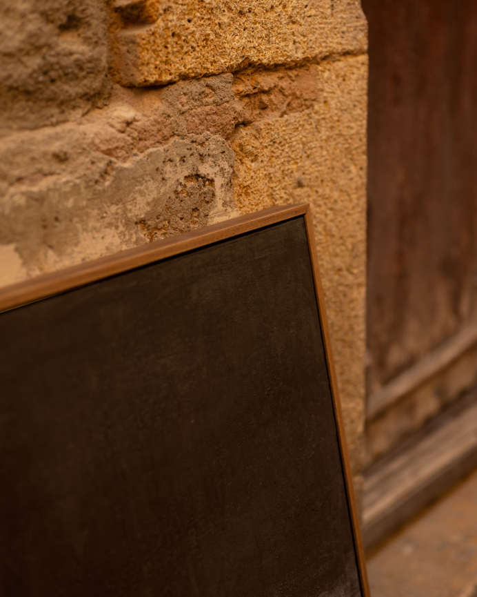 Quadro marrone decorativo su tela di cotone con cornice in legno dipinta a mano con pittura a olio in varie dimensioni