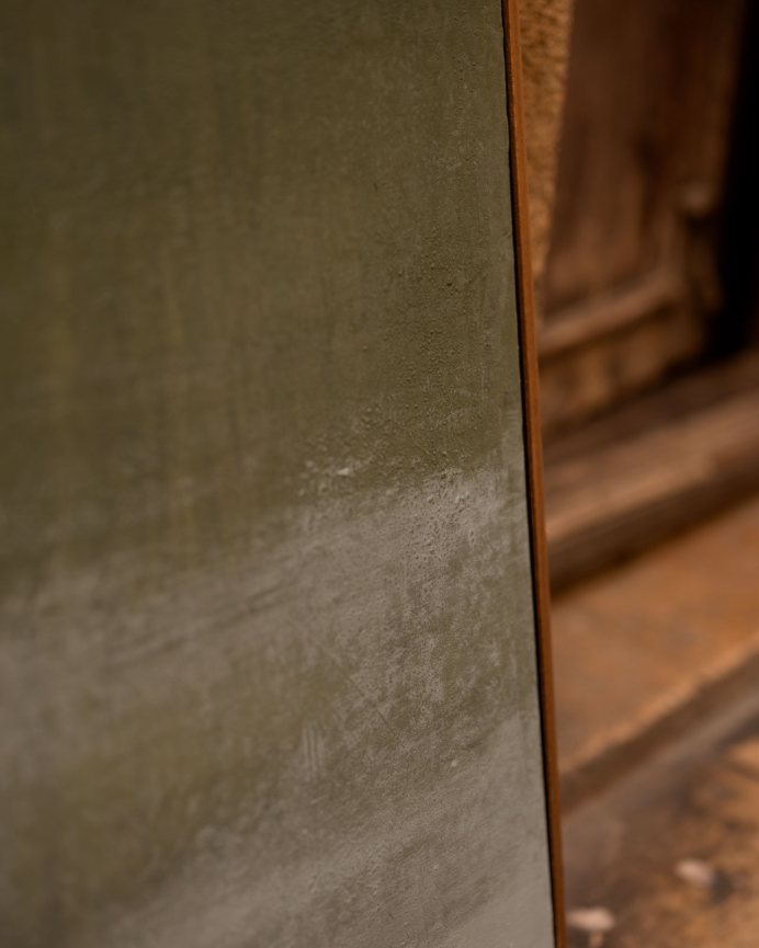 Quadro verde decorativo su tela di cotone con cornice in legno dipinta a mano con pittura a olio in varie dimensioni