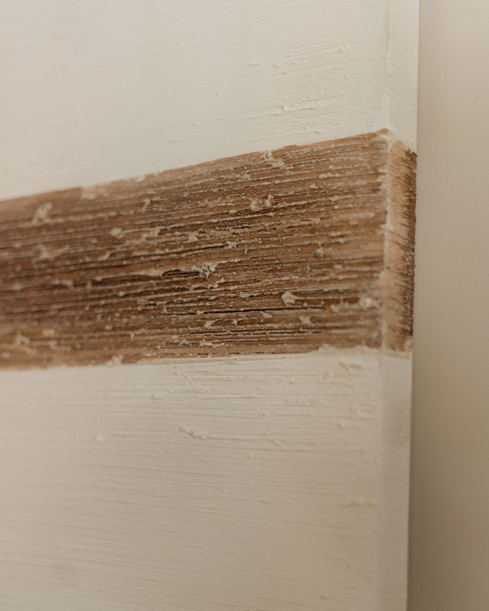 Quadro bianco e marrone decorativo su cotone con telaio in legno dipinto a mano con pittura ad olio in diverse misure