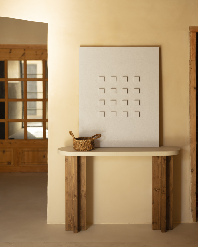 Quadro beige decorativo su tela di cotone con telaio in legno dipinto a mano con pittura ad olio in diverse misure