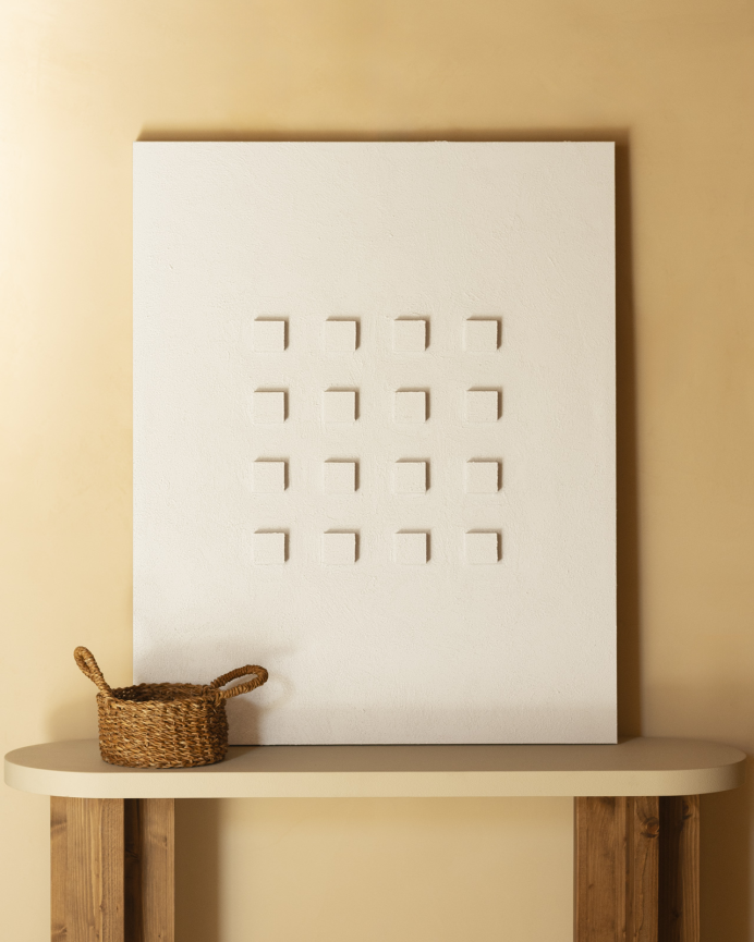 Quadro bianco decorativo su tela di cotone con telaio in legno dipinto a mano con pittura ad olio in diverse misure